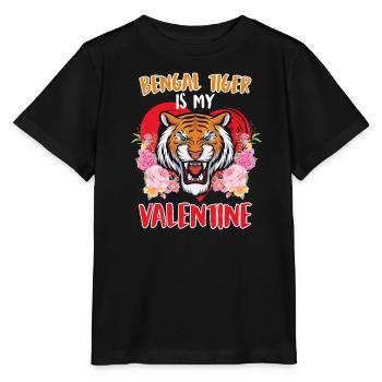 Schatz Ich liebe Bengalische Tiger Valentinstag - Stanley/Stella Kinder T-Shirt MINI CREATOR  - Schwarz - Vorne - Mikhail (115cm)