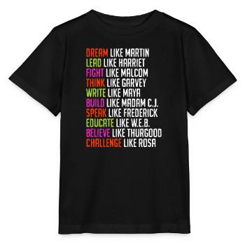 Histoire des Noirs Martin Luther King Afrique - T-shirt bio MINI CREATOR Stanley/Stella Enfant - noir - Devant - Mikhail (115cm)