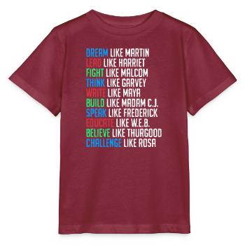 Black History Martin Luther King Afrika - Stanley/Stella Kinder T-Shirt MINI CREATOR  - Burgunderrot - Vorne - Kain (125cm)