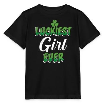 La Saint-Patrick dit la fille la plus chanceuse de tous les temps - T-shirt bio MINI CREATOR Stanley/Stella Enfant - noir - Devant - Mikhail (115cm)