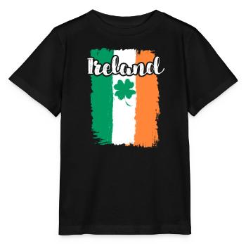 Irlande Trèfle Saint-Patrick - T-shirt bio MINI CREATOR Stanley/Stella Enfant - noir - Devant - Mikhail (115cm)