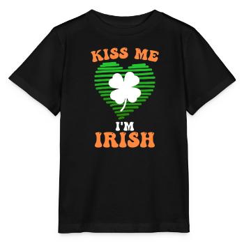 Kiss Me, I'm Irish, Irish, St Patrick's Day - Stanley/Stella MINI CREATOR Kids’ T-Shirt - black - Front - Mikhail (115cm)