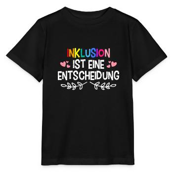 Inklusion ist eine Entscheidung Solidarität - Stanley/Stella Kinder T-Shirt MINI CREATOR  - Schwarz - Vorne - Mikhail (115cm)