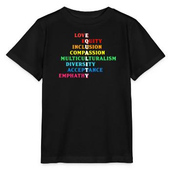Inclusion Acceptation handicap Solidarité - T-shirt bio MINI CREATOR Stanley/Stella Enfant - noir - Devant - Mikhail (115cm)