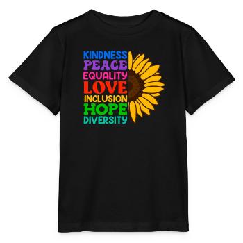 Inclusion Acceptation Gentillesse Solidarité - T-shirt bio MINI CREATOR Stanley/Stella Enfant - noir - Devant - Mikhail (115cm)