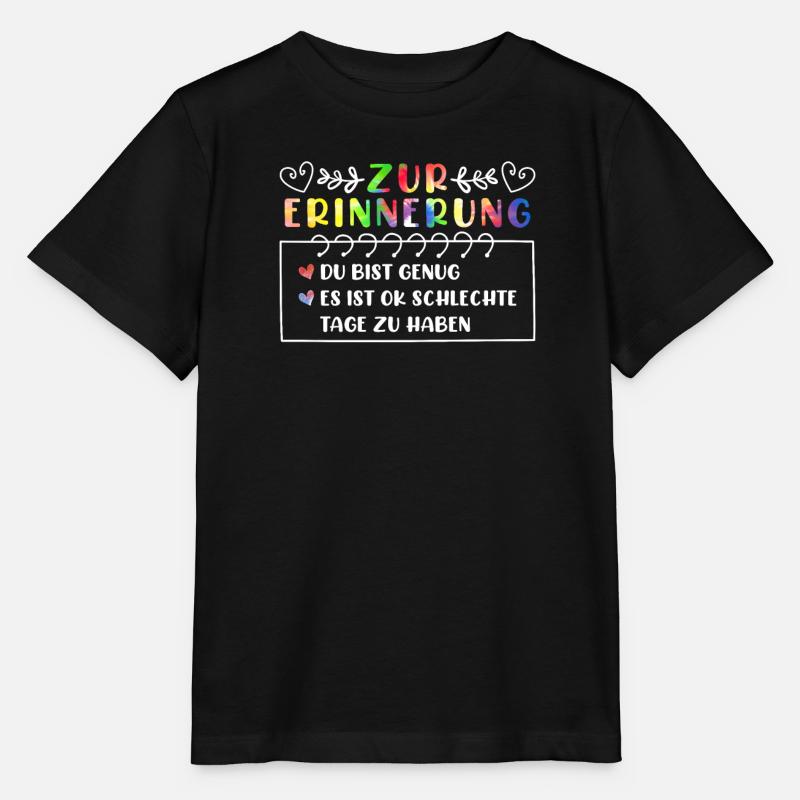 Santé mentale Estime de soi Mémoire Mentale - T-shirt bio MINI CREATOR Stanley/Stella Enfant - noir