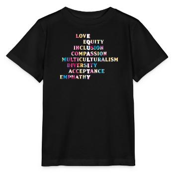 Inclusion Acceptation handicap Solidarité - T-shirt bio MINI CREATOR Stanley/Stella Enfant - noir - Devant - Mikhail (115cm)