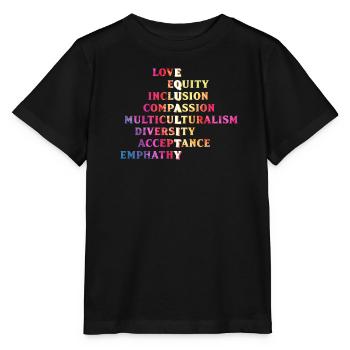 Inclusion, acceptation, handicap, solidarité - T-shirt bio MINI CREATOR Stanley/Stella Enfant - noir - Devant - Mikhail (115cm)