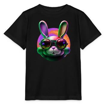 Lapin de Pâques Visage Lapin de Pâques Lapin de Pâques - T-shirt bio MINI CREATOR Stanley/Stella Enfant - noir - Devant - Mikhail (115cm)
