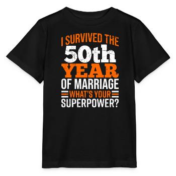 50 ans de mariage survivent aux noces d’or - T-shirt bio MINI CREATOR Stanley/Stella Enfant - noir - Devant - Mikhail (115cm)