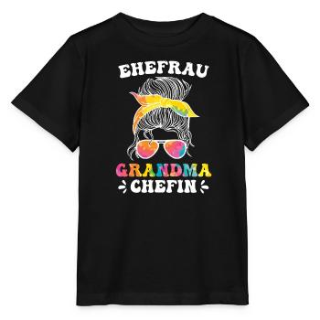 Oma Chefin Großmutter Muttertag Granny Ehefrau - Stanley/Stella Kinder T-Shirt MINI CREATOR  - Schwarz - Vorne - Mikhail (115cm)