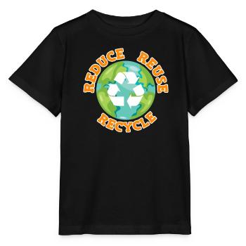 Reduce Recycle Umweltliebe Umweltschutz - Stanley/Stella Kinder T-Shirt MINI CREATOR  - Schwarz - Vorne - Mikhail (115cm)