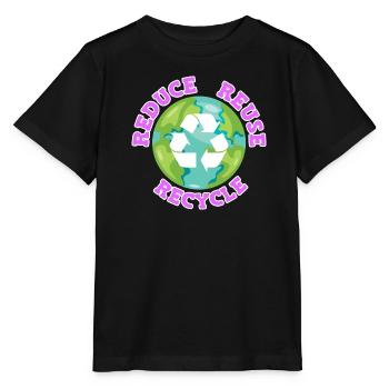 Reduce Recycle Umweltliebe Umweltschutz - Stanley/Stella Kinder T-Shirt MINI CREATOR  - Schwarz - Vorne - Mikhail (115cm)