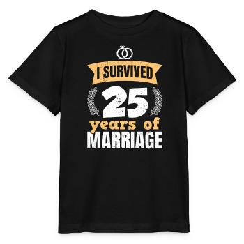 25 ans de mariage ont survécu au 25e anniversaire de mariage - T-shirt bio MINI CREATOR Stanley/Stella Enfant - noir - Devant - Mikhail (115cm)