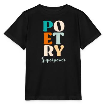 Poesie ist Therapie Gedichte Poeten Bücherliebe - Stanley/Stella Kinder T-Shirt MINI CREATOR  - Schwarz - Vorne - Mikhail (115cm)