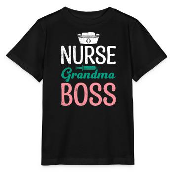 Krankenschwester Oma Chefin Muttertag Granny Boss - Stanley/Stella Kinder T-Shirt MINI CREATOR  - Schwarz - Vorne - Mikhail (115cm)