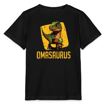 Omasaurus Dinosaurier Grandma Muttertag Granny - Stanley/Stella Kinder T-Shirt MINI CREATOR  - Schwarz - Vorne - Mikhail (115cm)