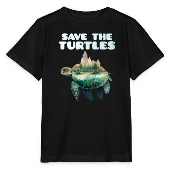 Save the Turtles Species Conservation Nature Conservation - Stanley/Stella MINI CREATOR Kids’ T-Shirt - black - Front - Mikhail (115cm)