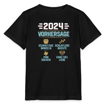 Vorhersage 2024 bald Vater Babyparty 2024 - Stanley/Stella Kinder T-Shirt MINI CREATOR  - Schwarz - Vorne - Mikhail (115cm)
