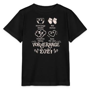 Vorhersage werdende Mama 2024 Baby bald Papa - Stanley/Stella Kinder T-Shirt MINI CREATOR  - Schwarz - Vorne - Mikhail (115cm)