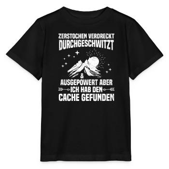 Geocacher Ich hab den Cache gefunden Geocache - Stanley/Stella Kinder T-Shirt MINI CREATOR  - Schwarz - Vorne - Mikhail (115cm)
