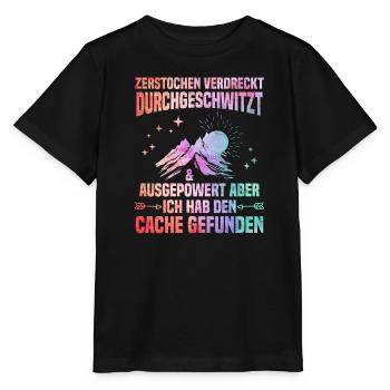 Geocacher Ich hab den Cache gefunden Geocache - Stanley/Stella Kinder T-Shirt MINI CREATOR  - Schwarz - Vorne - Mikhail (115cm)