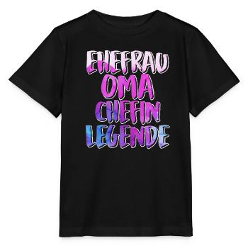 Oma Chefin Großmutter Muttertag Granny Ehefrau - Stanley/Stella Kinder T-Shirt MINI CREATOR  - Schwarz - Vorne - Mikhail (115cm)