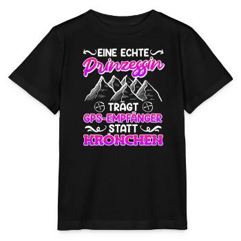 Geocache Eine echte Prinzessin trägt GPS Empfänger - Stanley/Stella Kinder T-Shirt MINI CREATOR  - Schwarz - Vorne - Mikhail (115cm)