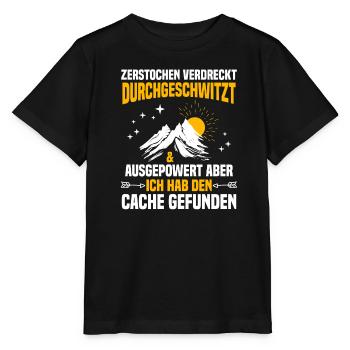 Geocacher Ich hab den Cache gefunden Geocache - Stanley/Stella Kinder T-Shirt MINI CREATOR  - Schwarz - Vorne - Mikhail (115cm)