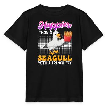 Happier than a Seagull with a French Fry Seagulls - Stanley/Stella MINI CREATOR Kids’ T-Shirt - black - Front - Mikhail (115cm)