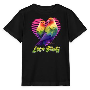 Inséparables Perroquets Amis Oiseaux Amis Oiseaux - T-shirt bio MINI CREATOR Stanley/Stella Enfant - noir - Devant - Mikhail (115cm)