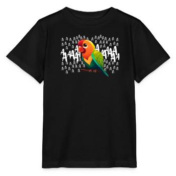 Oiseaux d’amour Tourtereaux Perroquet Fan Inséparable - T-shirt bio MINI CREATOR Stanley/Stella Enfant - noir - Devant - Mikhail (115cm)