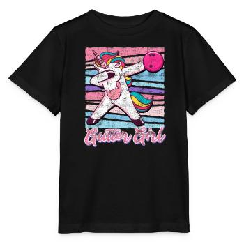 Bowling Women Gutter Girl Unicorn Fan Bowler - Stanley/Stella MINI CREATOR Kids’ T-Shirt - black - Front - Mikhail (115cm)
