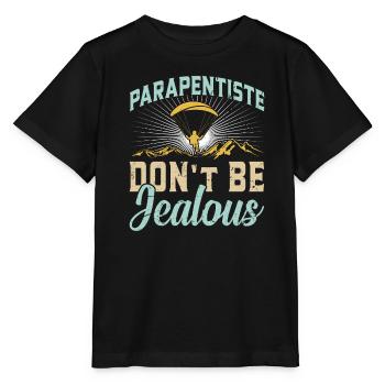 Paraglider Parapentiste Don ́t be Jealous - Stanley/Stella MINI CREATOR Kids’ T-Shirt - black - Front - Mikhail (115cm)