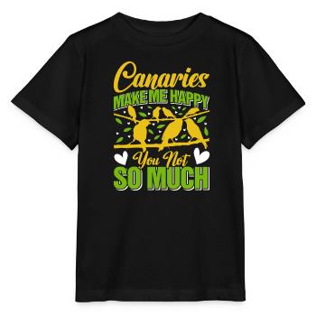 Kanarienvogel Canaries make me happy Singvögel - Stanley/Stella Kinder T-Shirt MINI CREATOR  - Schwarz - Vorne - Mikhail (115cm)