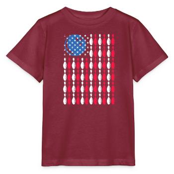 USA Bowling Player America Bowling Shirt - Stanley/Stella MINI CREATOR Kids’ T-Shirt - burgundy - Front - Kain (125cm)