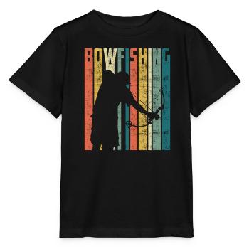 Bogenfischen Bogenjäger Fischjagd Bogen - Stanley/Stella Kinder T-Shirt MINI CREATOR  - Schwarz - Vorne - Mikhail (115cm)
