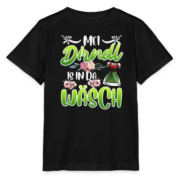 Mein Dirndl is in da Wäsch Bayerisches Dirndl Shir - Stanley/Stella Kinder T-Shirt MINI CREATOR  - Schwarz - Vorne - Mikhail (115cm)
