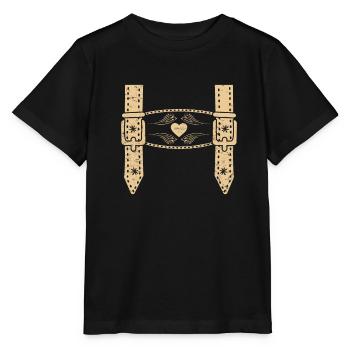 Lederhosen Trachten Shirt Männer Bayerisch - Stanley/Stella Kinder T-Shirt MINI CREATOR  - Schwarz - Vorne - Mikhail (115cm)