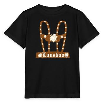 Lausbub Bayern Lederhose Herren Shirt Bayerisch - Stanley/Stella Kinder T-Shirt MINI CREATOR  - Schwarz - Vorne - Mikhail (115cm)