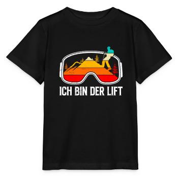 Skibergsteiger Ich bin der Lift Ski Touring - Stanley/Stella Kinder T-Shirt MINI CREATOR  - Schwarz - Vorne - Mikhail (115cm)