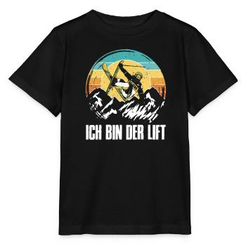 Skibergsteiger Ich bin der Lift Skitouring - Stanley/Stella Kinder T-Shirt MINI CREATOR  - Schwarz - Vorne - Mikhail (115cm)