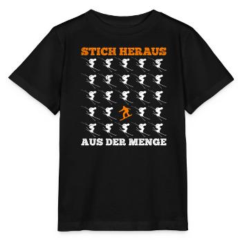 Snowboard Shirt Stich Heraus aus der Menge - Stanley/Stella Kinder T-Shirt MINI CREATOR  - Schwarz - Vorne - Mikhail (115cm)