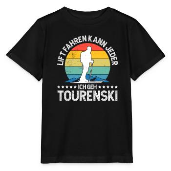 Lift Fahren kann Jeder Ich Geh Tourenski - Stanley/Stella Kinder T-Shirt MINI CREATOR  - Schwarz - Vorne - Mikhail (115cm)
