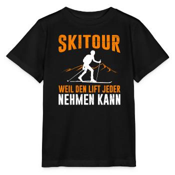Skitour Weil den Lift jeder Nehmen kann Tourenski - Stanley/Stella Kinder T-Shirt MINI CREATOR  - Schwarz - Vorne - Mikhail (115cm)