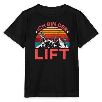 Skibergsteiger Ich bin der Lift Ski Touring - Stanley/Stella Kinder T-Shirt MINI CREATOR  - Schwarz - Vorne - Mikhail (115cm)