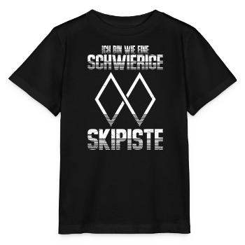 Skiurlaub Ich bin wie eine Schwierige Skipiste - Stanley/Stella Kinder T-Shirt MINI CREATOR  - Schwarz - Vorne - Mikhail (115cm)