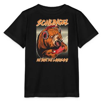 Video Gaming Bär Schlingel du bist zu Langsam - Stanley/Stella Kinder T-Shirt MINI CREATOR  - Schwarz - Vorne - Mikhail (115cm)