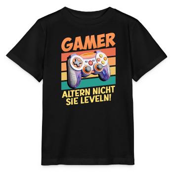 Gamer Altern nicht, Sie Leveln! Retro Gamer - Stanley/Stella Kinder T-Shirt MINI CREATOR  - Schwarz - Vorne - Mikhail (115cm)