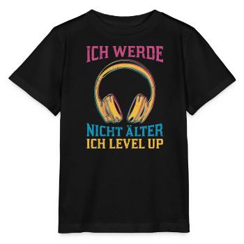 Retro Gamer B-Day Werde nicht Älter Ich Level Up - Stanley/Stella Kinder T-Shirt MINI CREATOR  - Schwarz - Vorne - Mikhail (115cm)